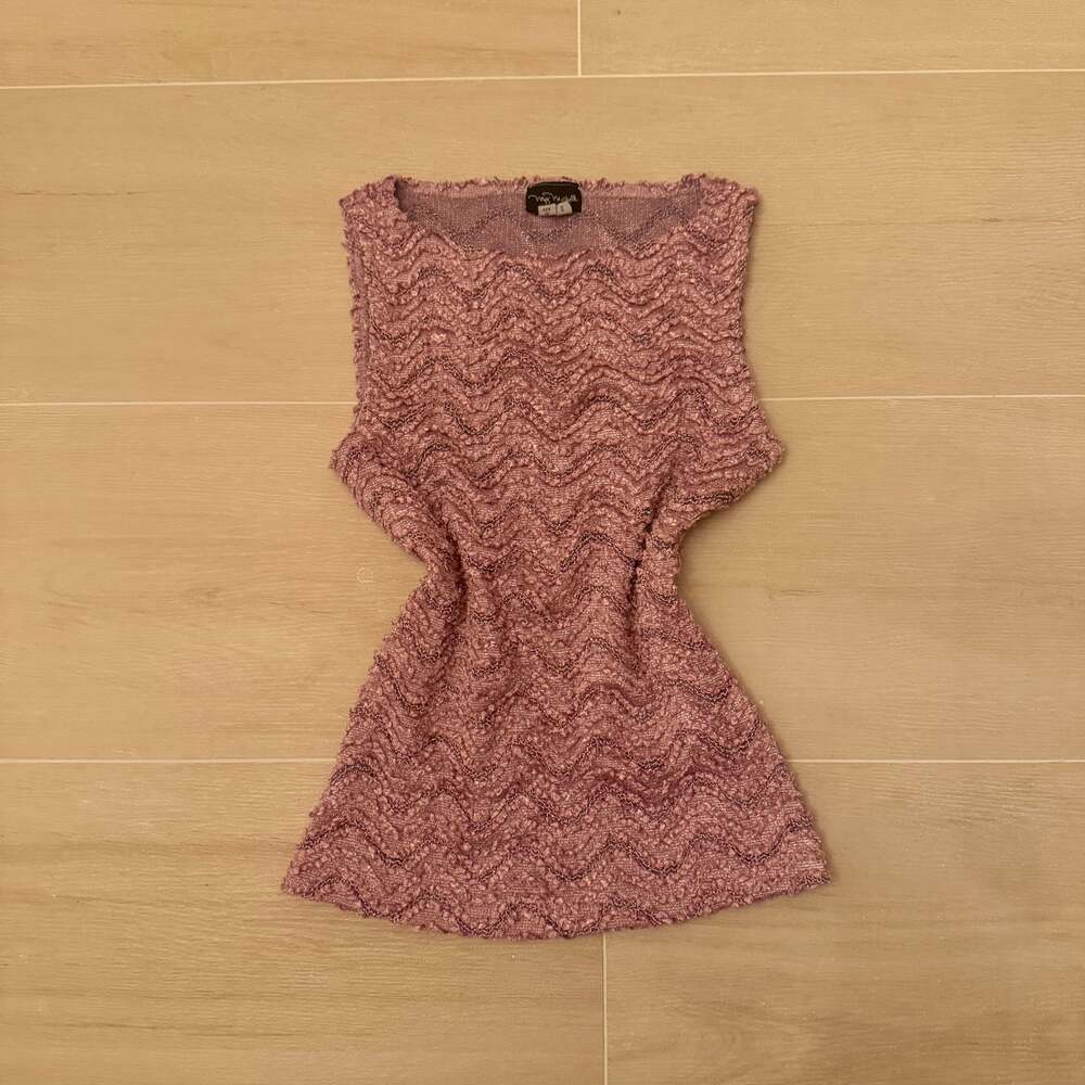 My Michelle Vintage purple Chevron Textured Sleeveless Knit Top